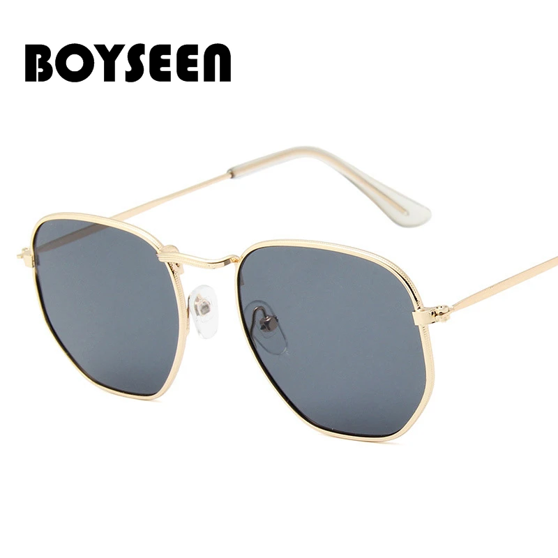 

BOYSEEN новые многоугольные солнцезащитные очки с металлической оправой европейский и американский тренд маленькая оправа Красочные Солнцез...