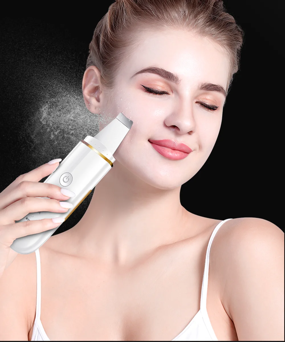 

Beauty Face Cleaner Ultrasonic Skin Scrubber USB Plug Blackhead Remover Facial Massager Acne Skincare Peeling Cavitation