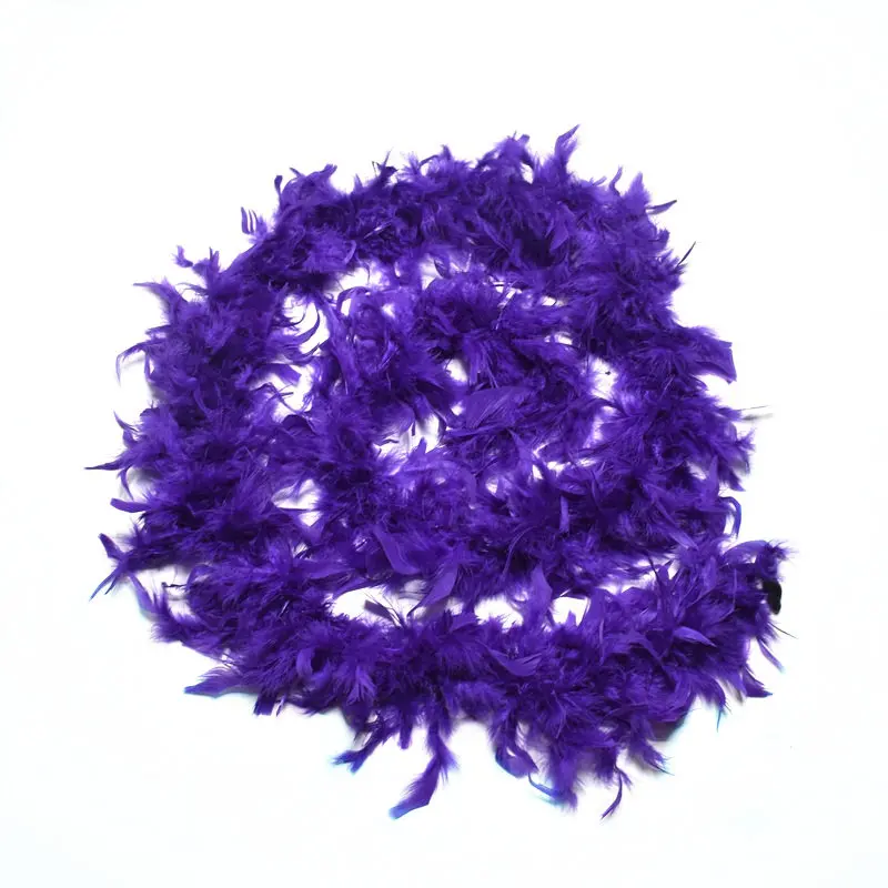 Deep purple 2 ярдов/партия, натуральное пушистое перо индейки, boa plumas, вечерние, декоративные, цветные перья для рукоделия, свадьбы, фестиваля - Цвет: Deep purple