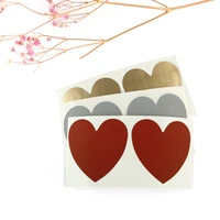 100pcs 50x50mm heart shape grey gold red adhesive scratch off sticker diy scratched film for wedding