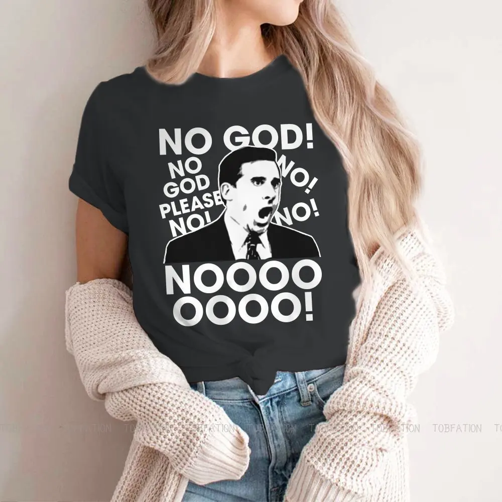 

No God Women Tshirts THe Office Michael Scott America Comedy TV Series Gothic Vintage Female Clothing Oversized Cotton Clothes