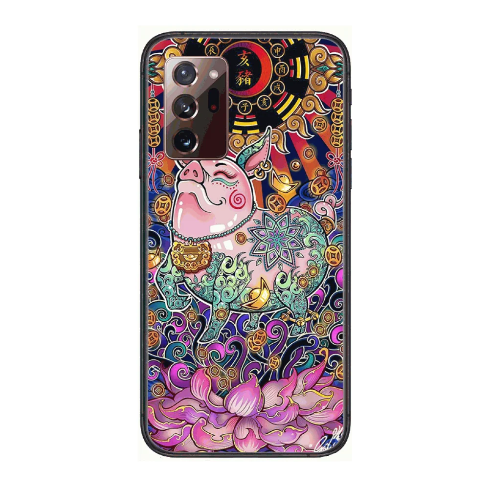 

Twelve Chinese Zodiac Phone Case cover hull For SamSung note20 10 9 8 4 pro plus black prime soft bumper Transparent