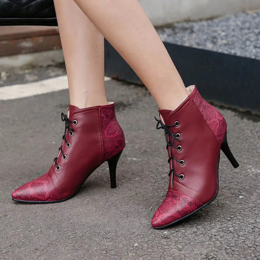

Winter Boots 2019 Women Boots Wedge Leopard Boots Women Shoes Pointed Fashion Mother Shoes Retro Boots Strap Ladies Shoes