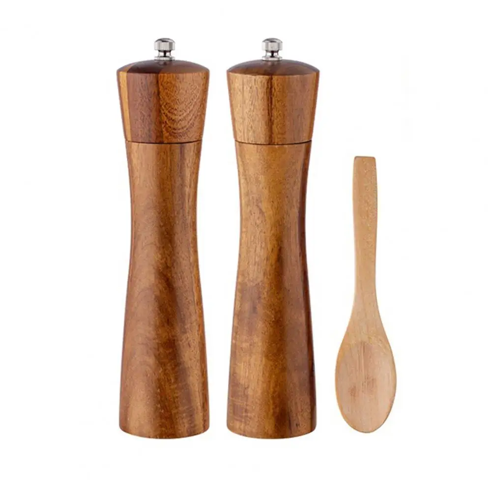 

Wooden Manual Pepper Grinder Household Adjustable Sea Salt Grinding Bottle Set