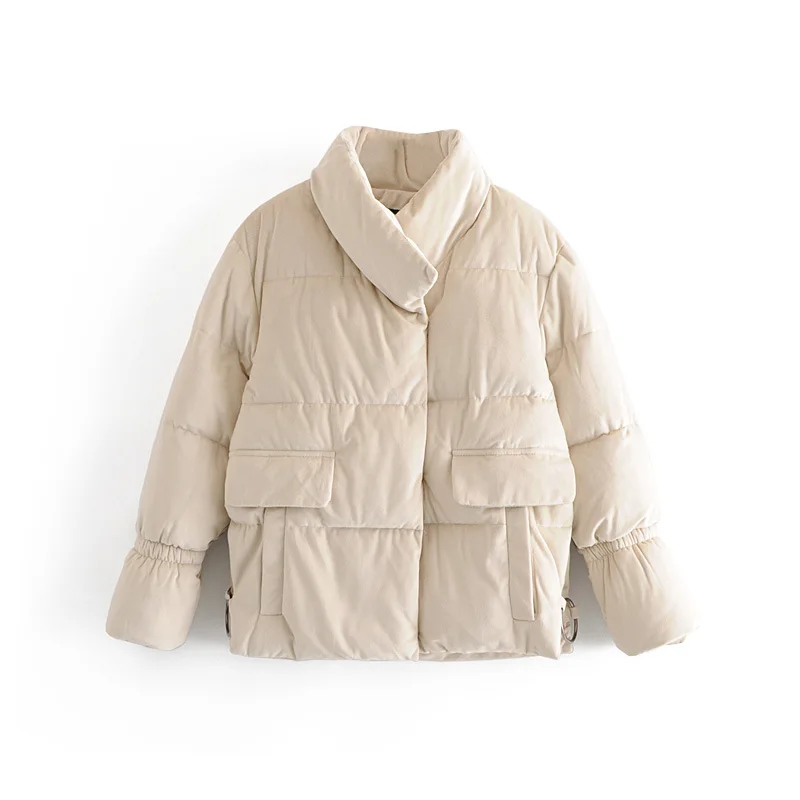 

Женская теплая зимняя куртка из плотного хлопка, короткая куртка из высококачественной персиковой кожи, свободная куртка большого размера из плотного хлопка, новая модная куртка, 2021