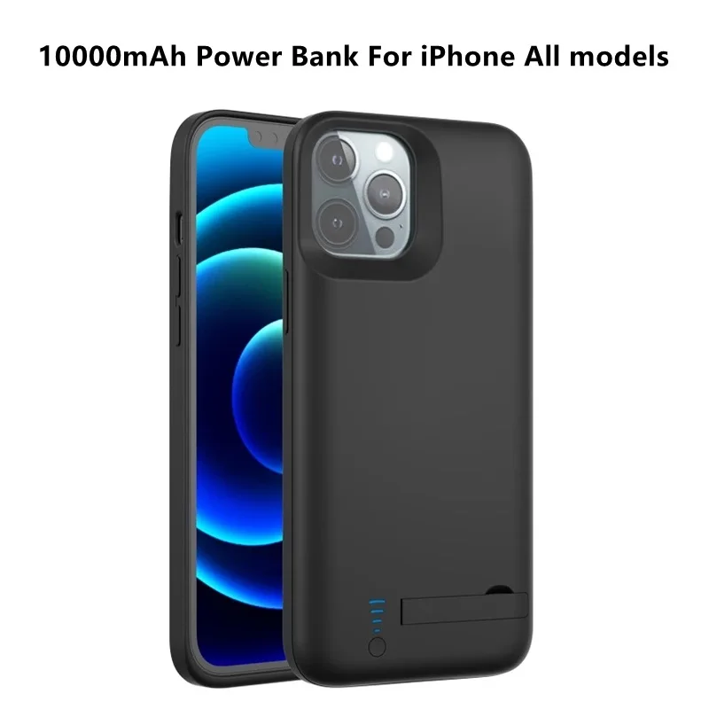 Funda para cargador de bater&iacute;a de tel&eacute;fono, cubierta de carga con soporte de 10000mAh para iPhone 12, 11 pro max, 6, 6s, 7, 8 Plus, X S-0