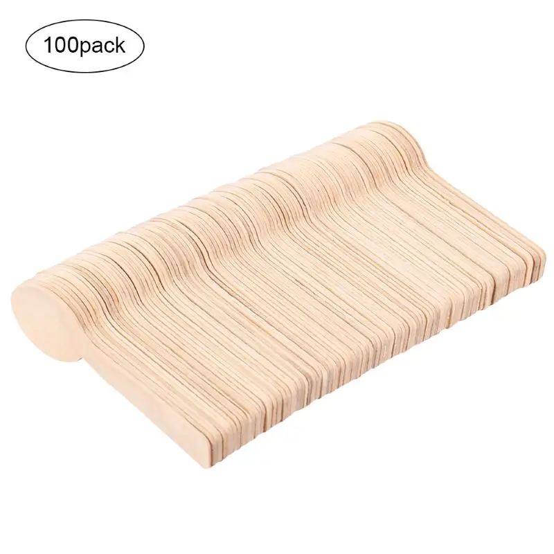 

100pcs Disposable Eco-friendly Wooden Cake Dessert Spoon Smooth Natural Ice Cream Spoons Kids Spoon for Yogurt Salt Honey Coffee