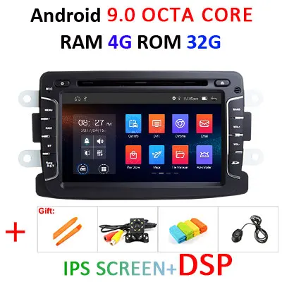 9.0 4G 32G IPS DSP Ips DSP 4G 64G Автомобильный мультимедийный dvd-плеер Android 9,0 gps Авторадио для Duster/Captur/Lada/Xray 2/Logan 2/Dacia/Sandero Автомагнитола - Цвет: 9.0 4G 32G IPS DSP