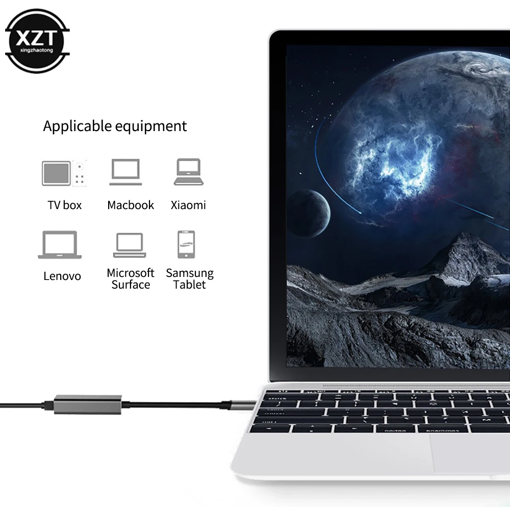 Сетевая карта USB с интерфейсом Ethernet и RJ45 адаптер для MacBook Pro Samsung Galaxy S9/S8/Note 9 Тип C |
