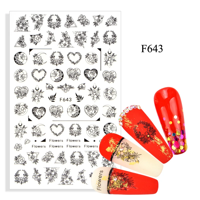 2023 новый стикер для ногтей женский эскиз лица абстрактное изображение