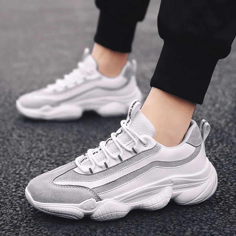 Кроссовки QWEDF мужские с вулканизированной подошвой дышащие сникерсы на танкетке