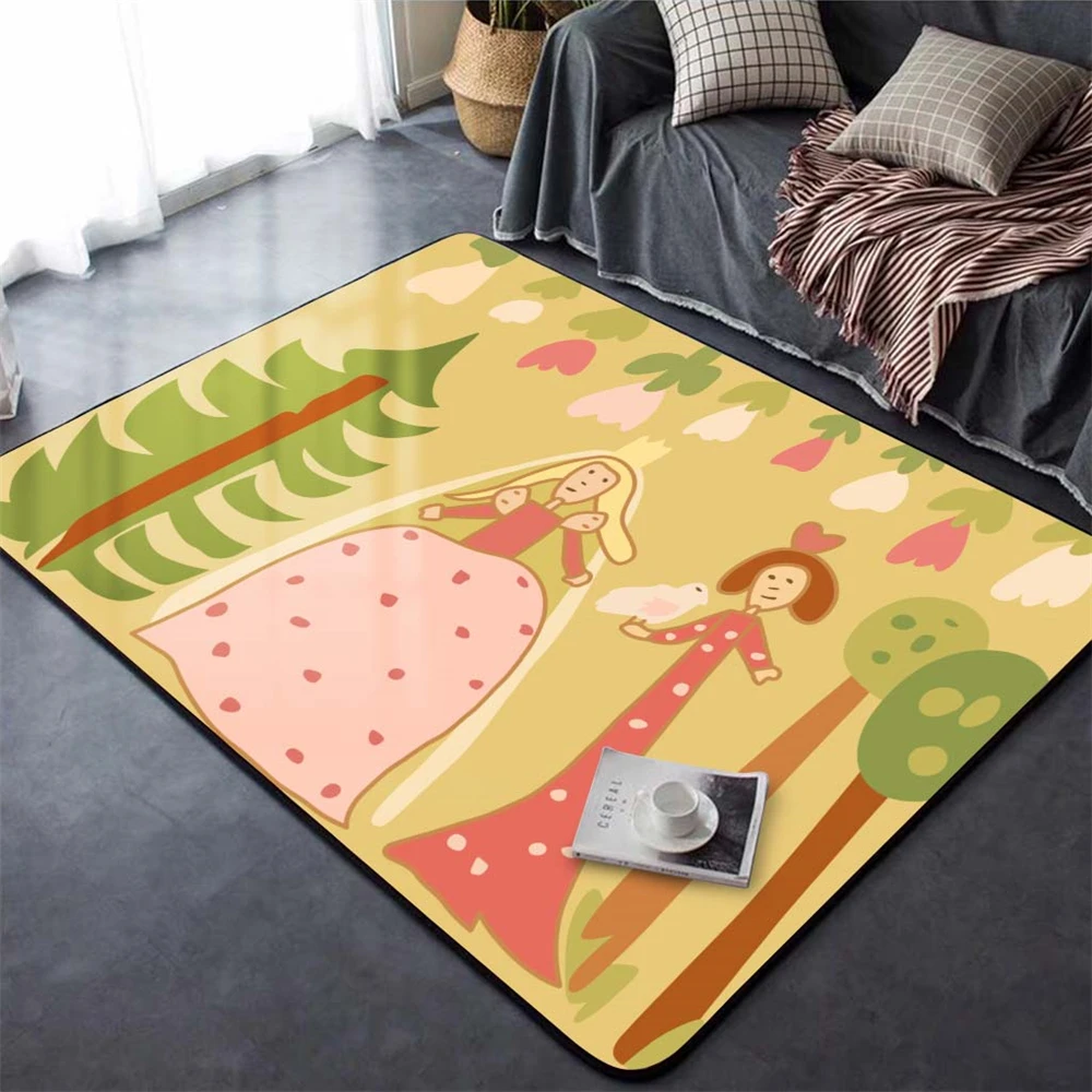 Мультяшный Радужный коврик с грибами ковры декор для комнаты девочек детский