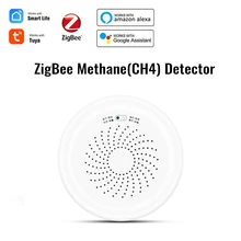 Tuya ZigBee Smart Temperature And Humidity Sensor/Natural Gas Detector/Smoke Detector Smart Home Security Work With Alexa Google