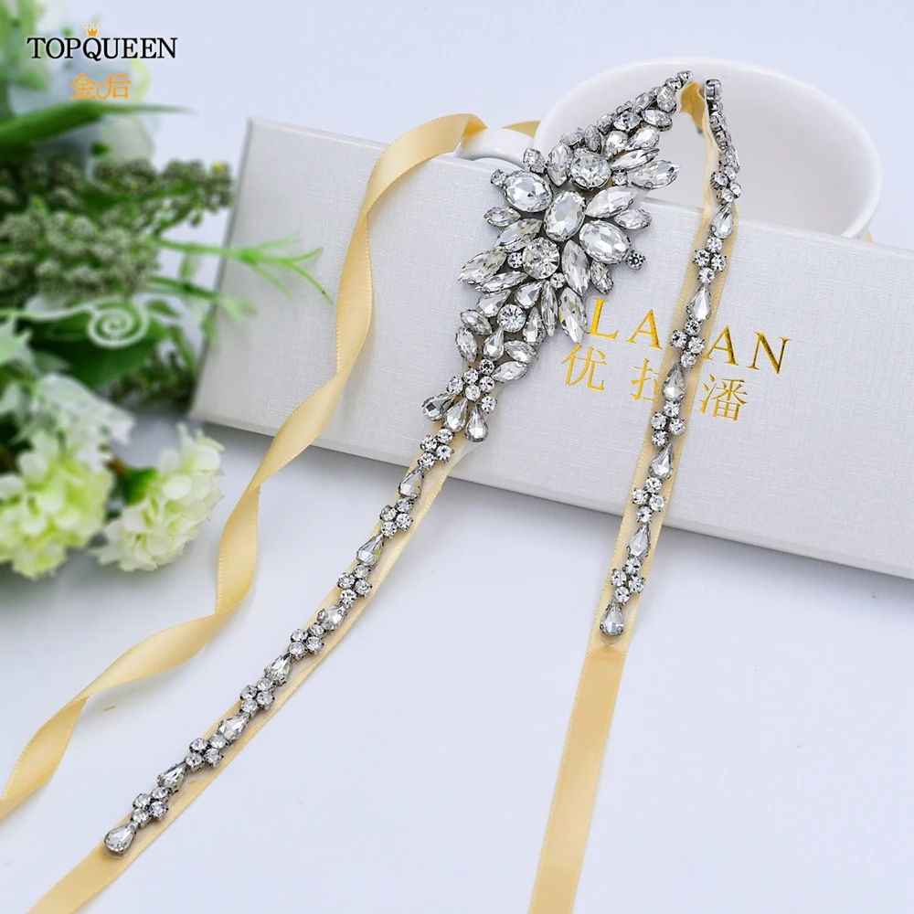 TOPQUEEN S352 роскошный свадебный пояс с бриллиантами блестящие хрустальные стразы