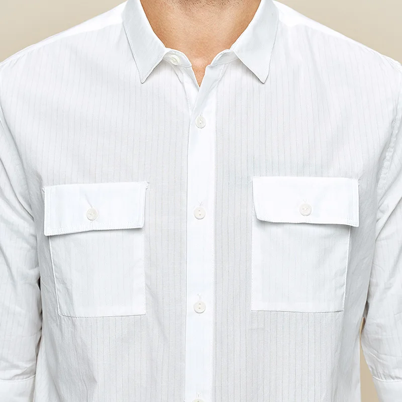 

KUEGOU Brand Men's short sleeve shirt spring Men's leisure fashion simple tooling shirt summer top BC-8837