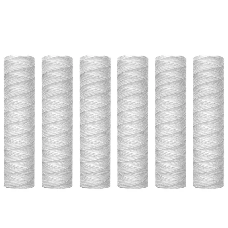 Water filter Hot TOD-10 Micrometre String Wound Sediment Water Filter Cartridge,6 Pack,Whole House Sediment Filtration,Universal