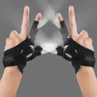 Перчатка рыболовная со светодиодный подсветильник кой, спасательные инструменты для выживания, перчатки с подсветкой для улицы, велоспорта, походов, бега, без пальцев