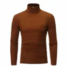 Мужская Осенняя однотонная водолазка, облегающий пуловер с длинным рукавом, футболки 2021, Мужская модная футболка для отдыха, новый топ
