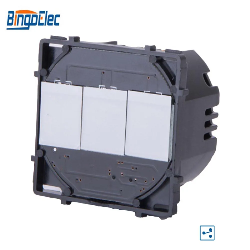 Bingoelec 3 Gang 2 Way Touch Button Electrical Switch Function Part No Glass Panel EU/UK Standard Hot Sale | Обустройство дома