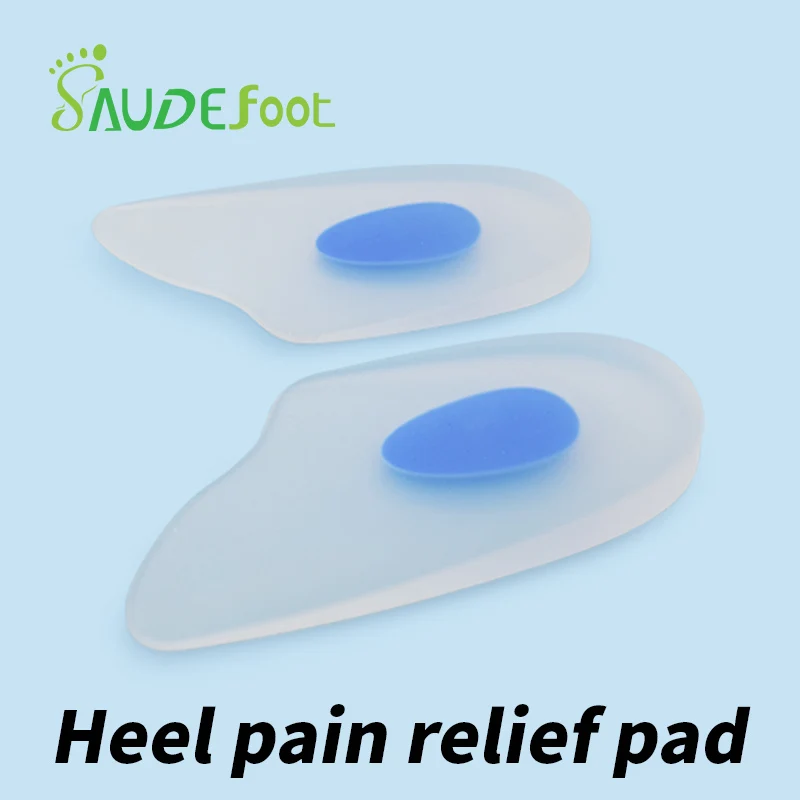 Soft Silicone Gel Insoles Height Increase Massage Cushion Foot Care Half Heel Insole Pad  for Heel Spurs Pain Foot Inserts