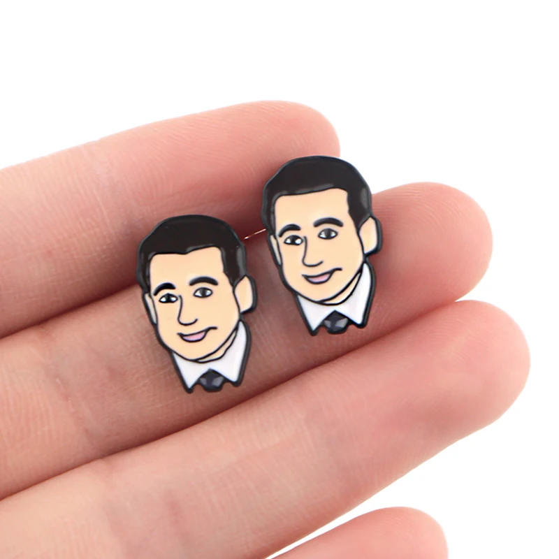 

DZ1082 New The Office Figure Stainless Steel Earrings for Women 2020 Stud Cute Enamel Earrings Jewelry Kids Gifts Girls