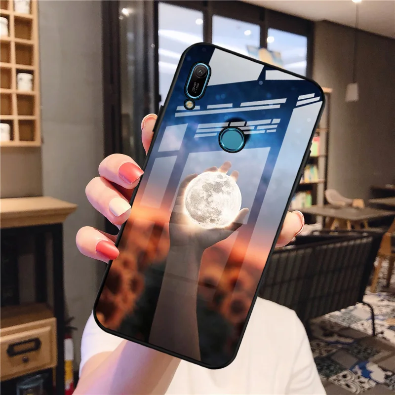 

Tempered Glass Case For Huawei Y6 2019 Case Hard Phone Cover For Huawei Y6 Prime 2019 Protective Fundas Y 6 2019 6.09 inch Coque