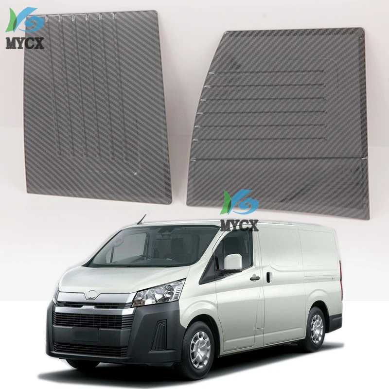 

Хромированный Стайлинг крышка топливного бака крышка ABS углеродное волокно текстура подходит для Toyota HiAce 2019 автомобильные аксессуары