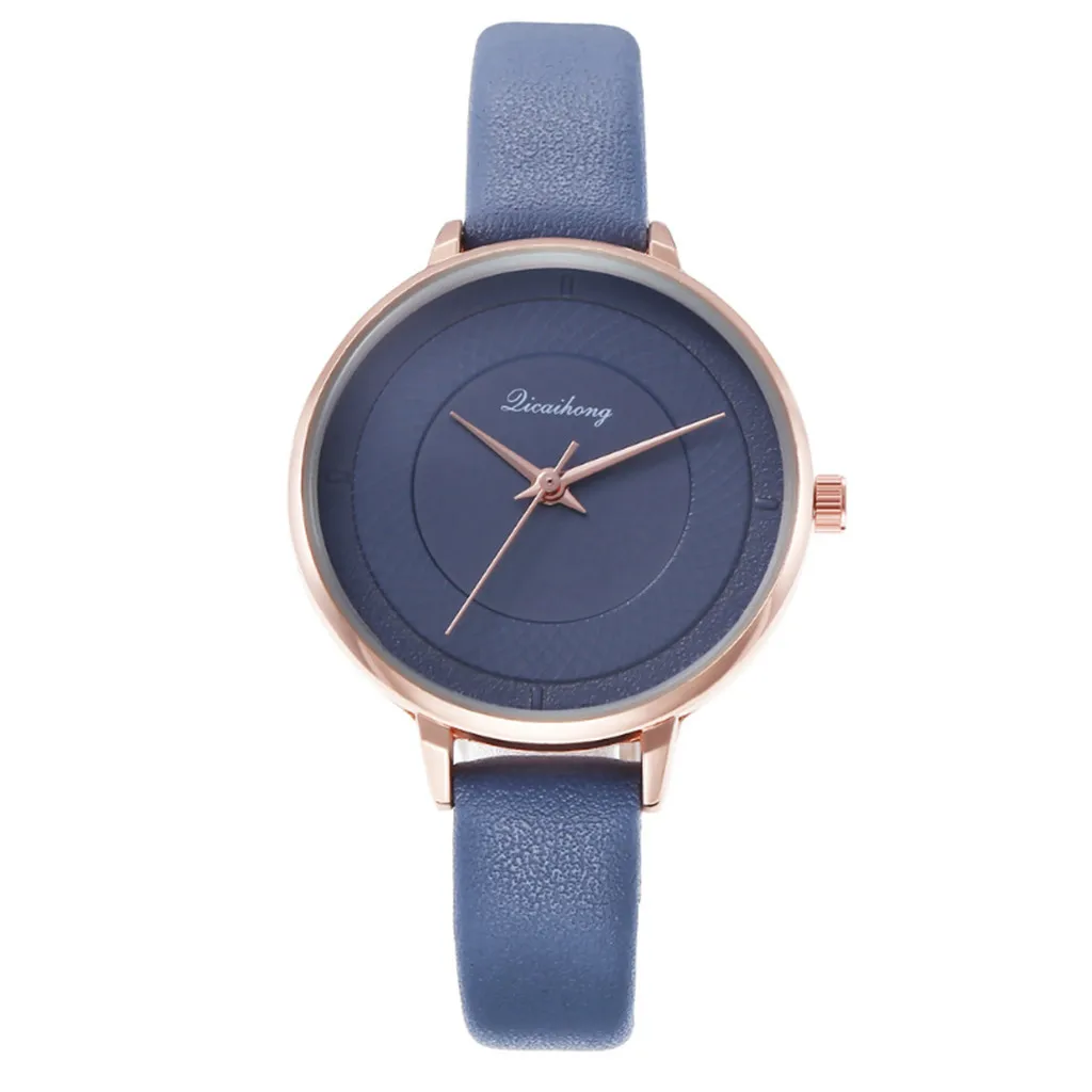 

Women fashion watches 2021 fine and exquisite Student Leather Band Watch Personality Round Relief Fashion Quartz Watch