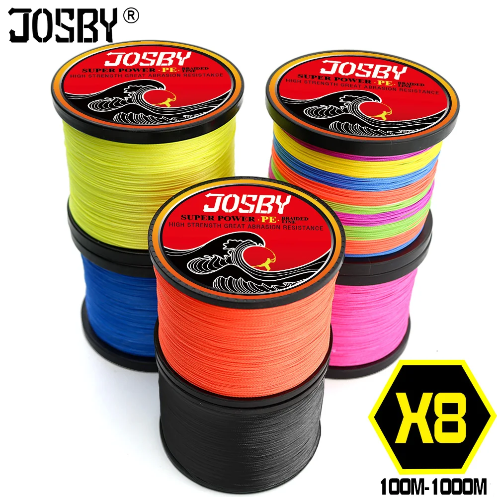 JOSBY рыболовная леска для ловли нахлыстом ПЭ плетеная многонитевая 8 нитей