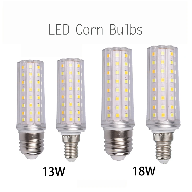 

E27 E14 Led 220Volt 240V for Home Chandelier Led Corn Bulbs Candle Light Warm Cool Coldwhite 6500K 13W 18Watt Threecolor Change