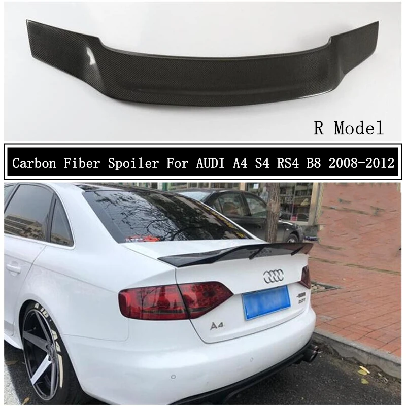 Спойлер из углеродного волокна для AUDI A4 S4 RS4 B8 2008 2009 2010 2011 2012 крыло выступ Спойлеры