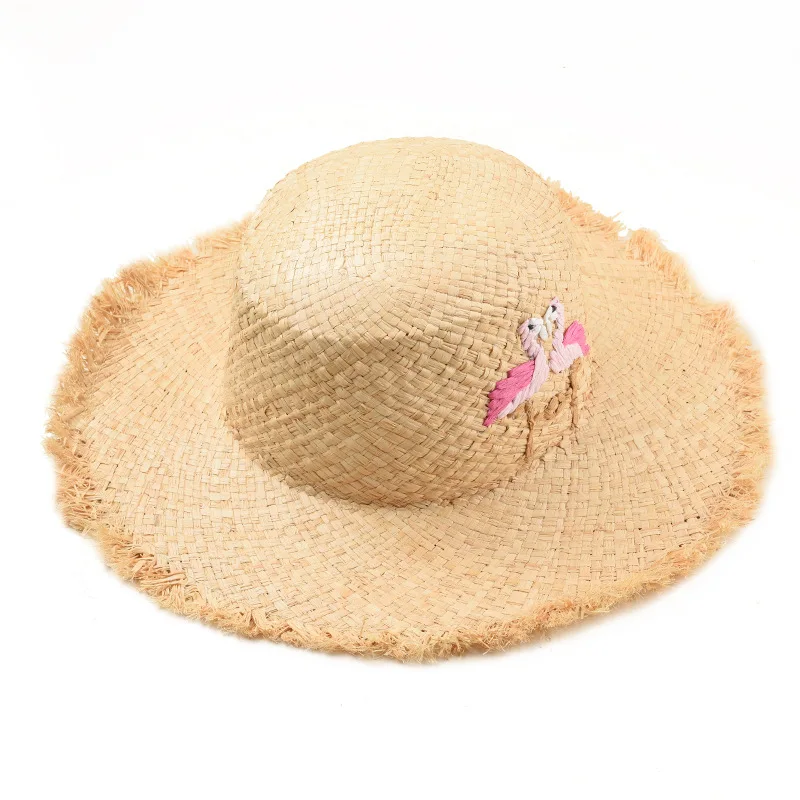 Соломенная шляпа для мужчин и женщин плетеная вручную Панама из рафии с плоским