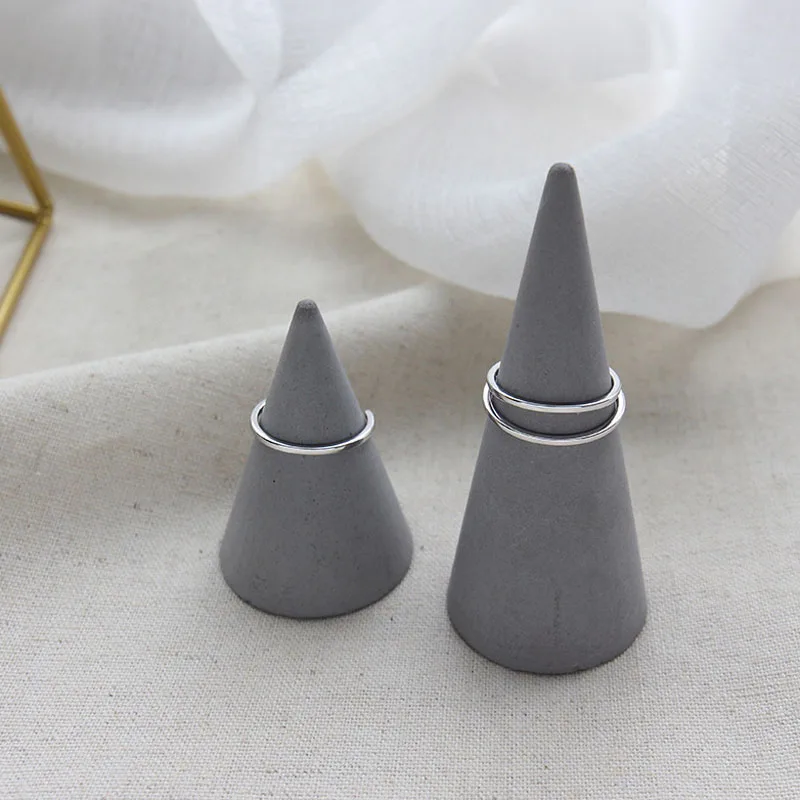 

YPAY Genuine 925 Sterling Silver Open Rings For Women Simple Line Female Adjustable Bague Accessories Jewelry Gift YMR077