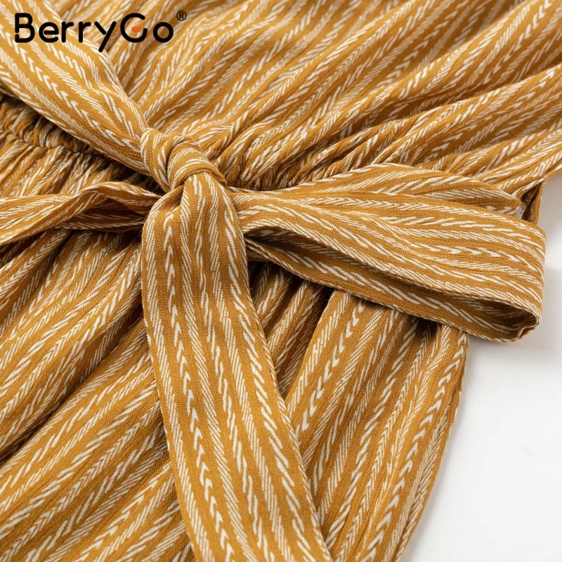 

BerryGo Off shoulder sexy jumpsuit women rompers elegant Sashes jumpsuit long romper Summer leopard print overalls playsuit 2019