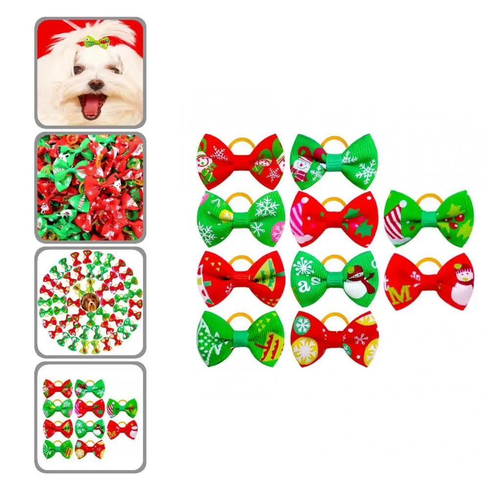 

10Pcs Innovative Pets Hair Tie Compact Skin-friendly Pets Hair Bow Lovely Decorative Pets Hair Bow