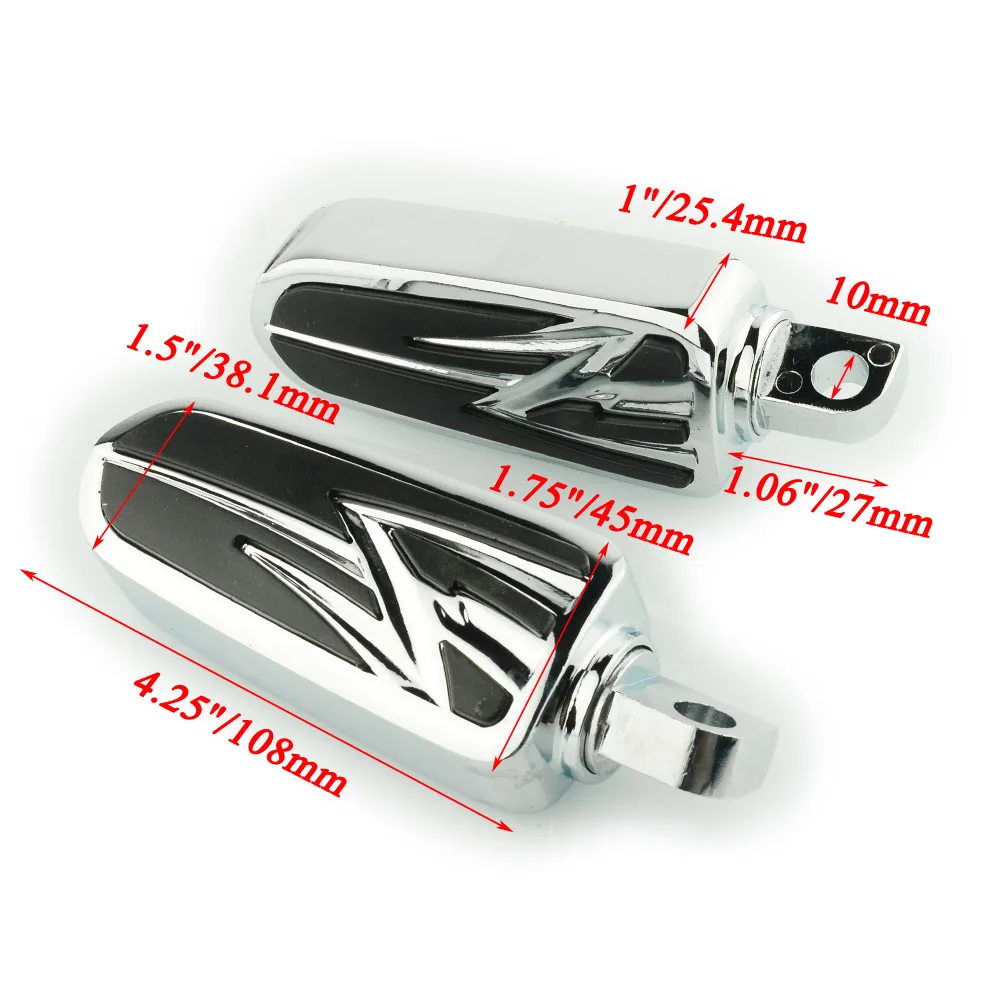 Male Mount Motorcycle Rubber Footrest Footpegs Floorboard For Harley Iron XL 883 1200 Street 750 500 Touring Custom Dyna Softail