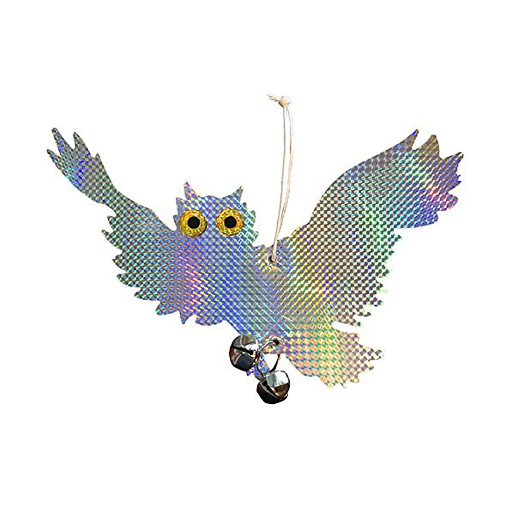 

Hanging Reflective Owl Shaped Bird Repellent Owl Bird Repellent Decoration Bird Holographic Ornaments Farm Orchard Protector