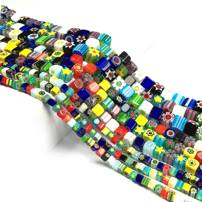 

New Square Shaped Glass Beads 4 6 8mm Temperament Natural Beads for Jewelry Making Diy Jewelry Accessories Jewelry