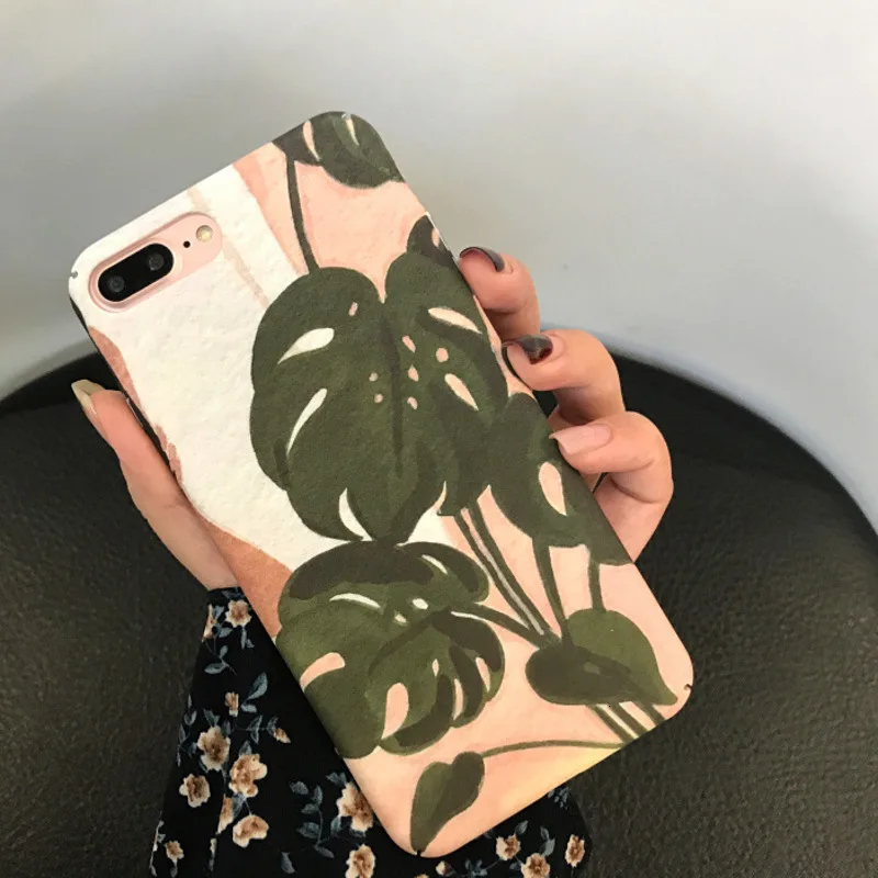 Чехол для телефона с изображением растений и банановых листьев iPhone X XS 8 7 6 6S PluS