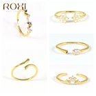 ROXI минимализм циркон женские кольца с регулируемым цветком разъединяющееся кольцо ювелирные изделия аксессуары на день рождения обручальное кольцо, вечерние, ювелирное изделие, подарок