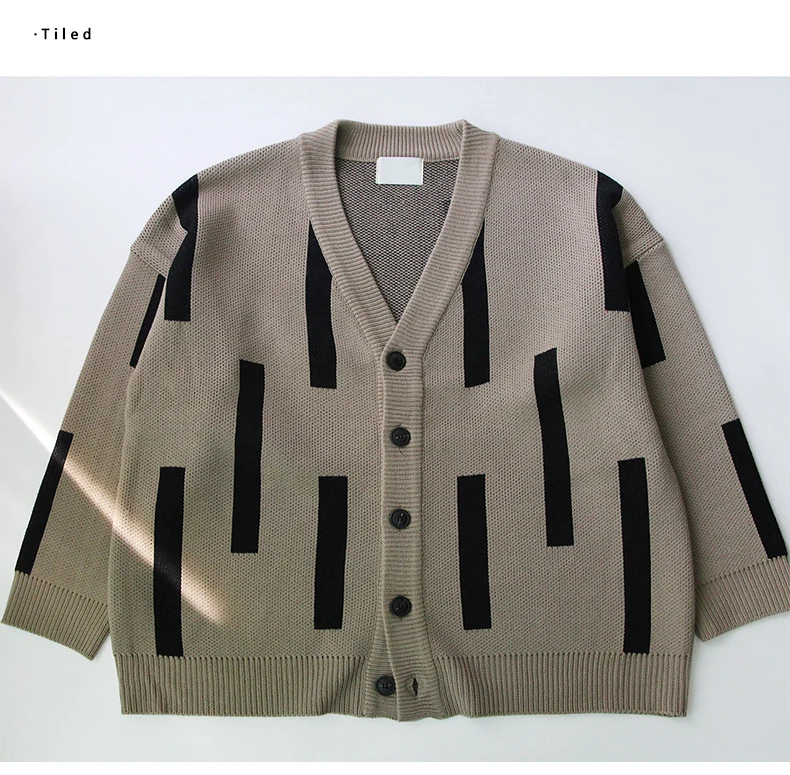 

Qooth Striped Cardigan Sweater Women Knitted V Neck Button Up Cardigan Korean Sweater Fall 2020 Women Clothing QT435