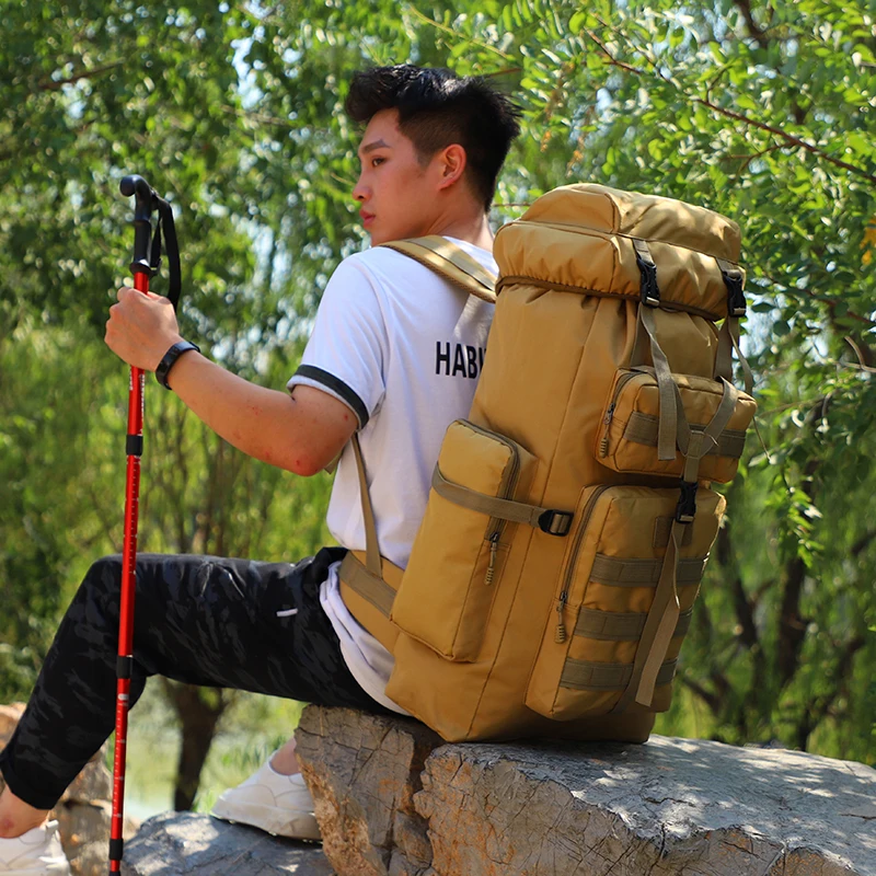 

Large-capacity Men's Travel Bag Unisex Travel Backpack High-quality Oxford Cloth Waterproof Wear-resistant Camping Sports Bag
