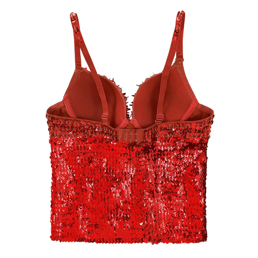 TiaoBug Женский ослепительный Блестящий регулируемый бюстгальтер на бретельках пуш
