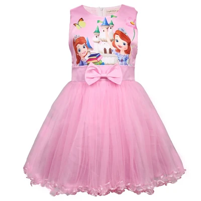 DS073-Pink Платье для девочек; кружевные платья «София первая» для девочек; вечерние платья принцессы для малышей; костюм для дня рождения; одежда для детей - Цвет: DS073-Pink