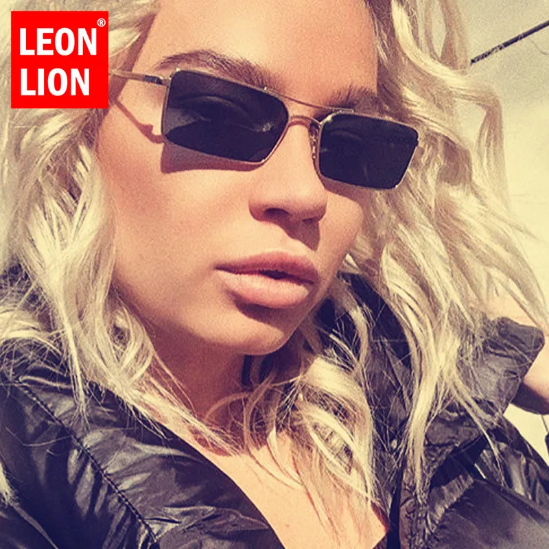 

LeonLion Alloy Square Sunglasses Women Retro Eyeglasses High Quality Sun Glasses for Women/Men Metal Gafas De Sol Para Hombre