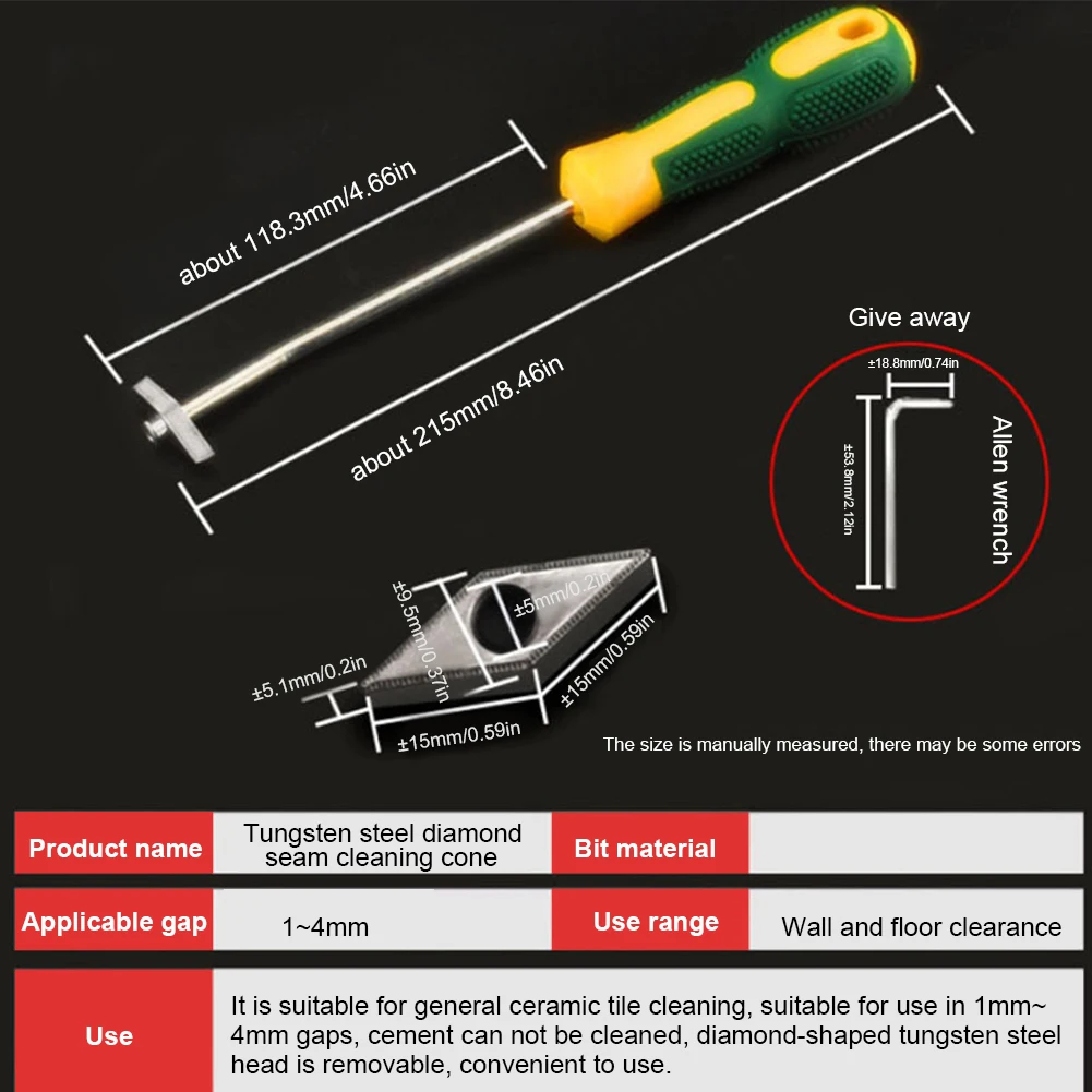 

Tile Grout/Joint/Cleaning Hand Tool Professional Tile Grouts Cleaner Remover for Tile Joints and Seams or Corner Remover Tools