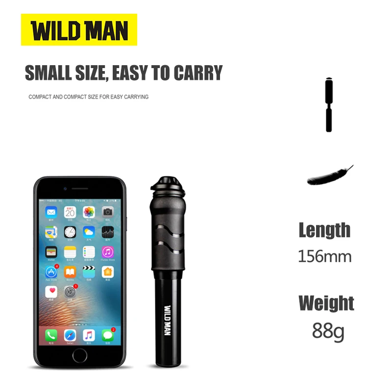 Велосипедный мини-насос WILD MAN ручной насос из алюминиевого сплава для