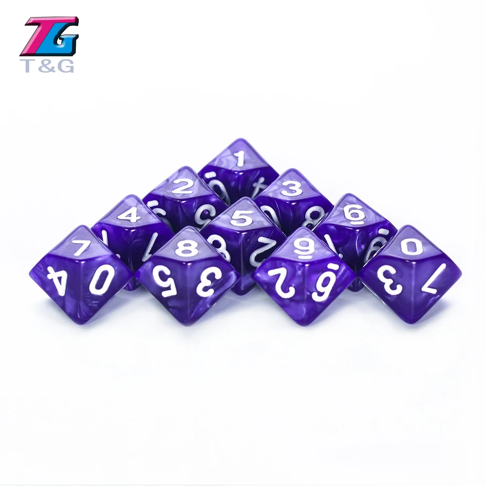 T & G 10 шт./компл. многогранные D10 Боковые кости DND игры для мраморного эффекта