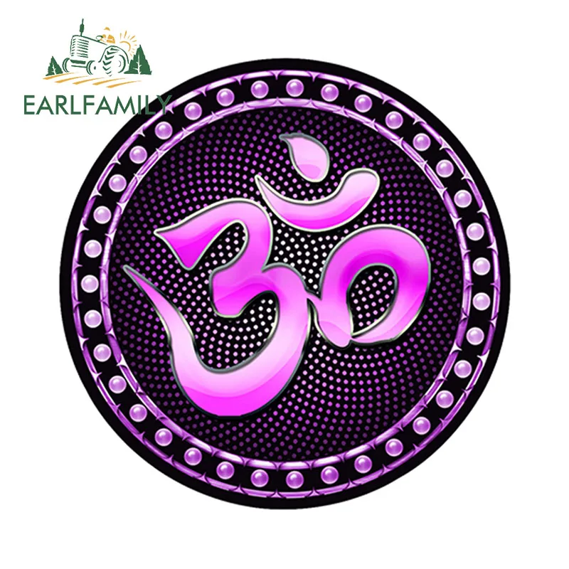 EARLFAMILY 12 см х Ом Fibonacci розовый/огонь/синий Стикеры om yoga медитации автомобиль