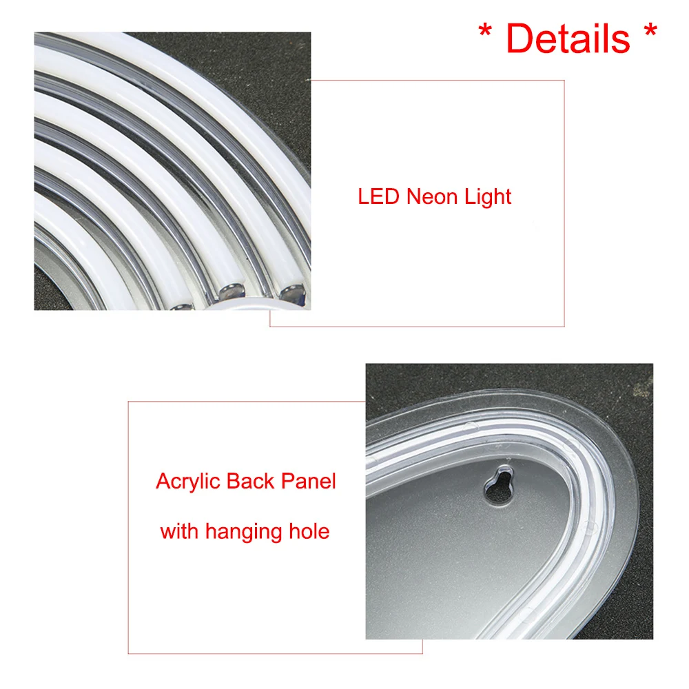 USB роза цветок светодиодный неоновый знак с акриловой задней панелью украшение